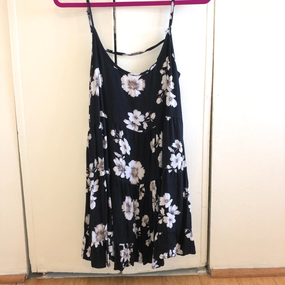 Brandy Melville Black Floral Jada Dress